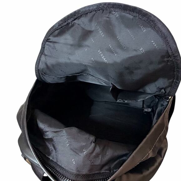 Versace Parfums Black Gold Medusa Backpack Greca Greek Key Straps NEW - Picture 9 of 10